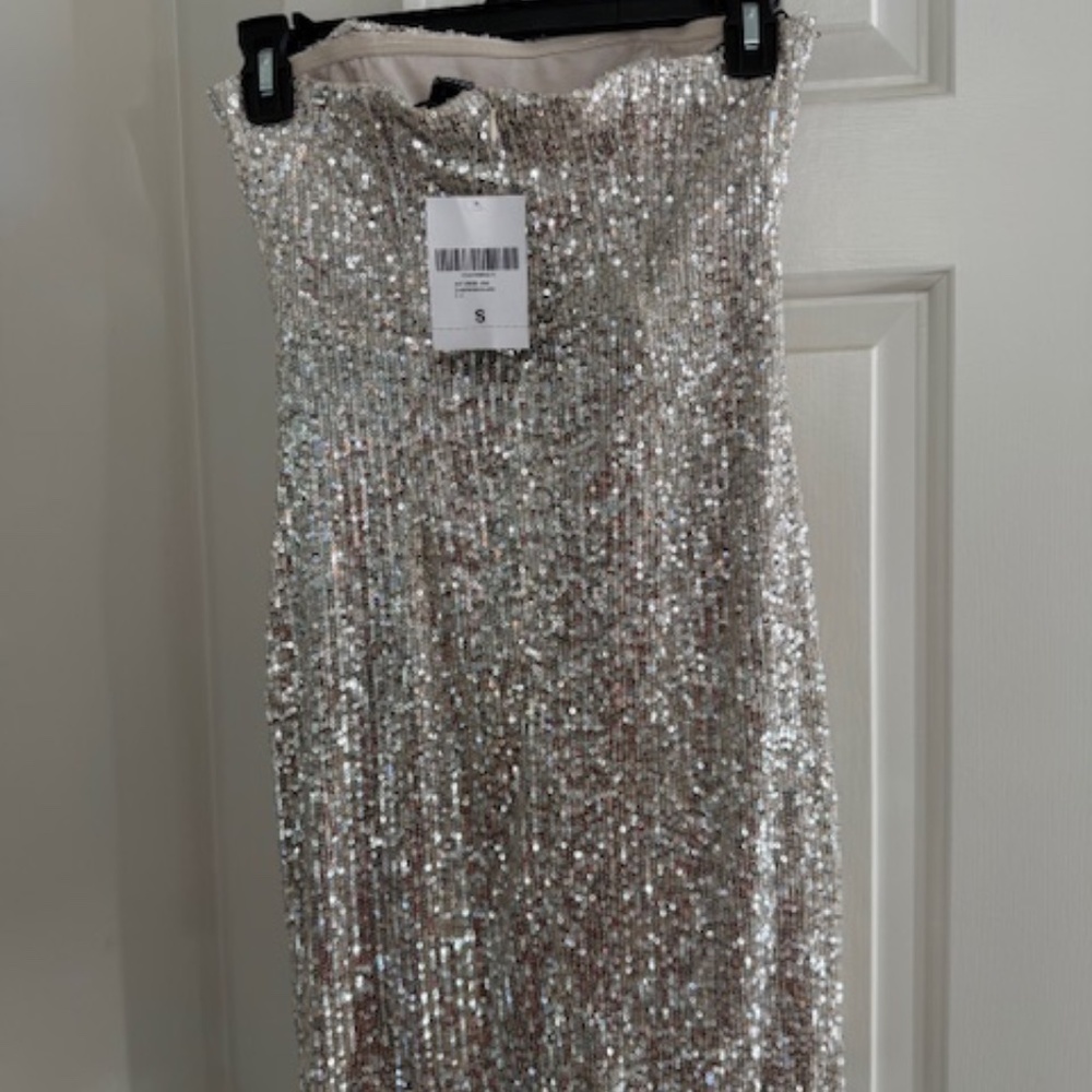 NWT Sequin strapless mini dress